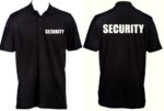 Black Security Golf Shirt Front Back