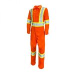 High Visibility Traffic Coveralls Orange Front