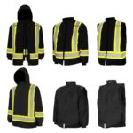 6 in 1 Black Convertible Parka