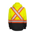 Hi Vis Rain Jacket Lime Jacket Back