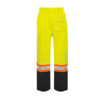 Hi Vis Rain Pants Lime Back