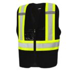 Safety Zipper Vest 8 Pockets Black