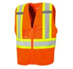 Safety Zipper Vest 8 Pockets Orange