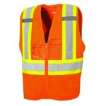 Safety Zipper Vest 8 Pockets Orange