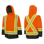 Economy High Visibility Parka Orange-Black