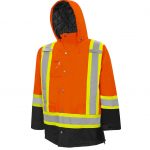 Economy High Visibility Parka Orange-Black Front