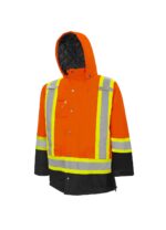 Economy High Visibility Parka Orange-Black Front