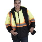 5 in 1 Heavy Duty High Visibility Jacket - Lime
