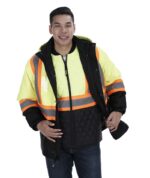 5 in 1 Heavy Duty High Visibility Jacket - Lime