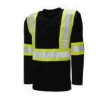 Long Sleeve Cotton Hi Vis T-shirt Black