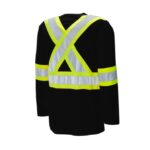 Long Sleeve Cotton Hi Vis T-shirt Black Back