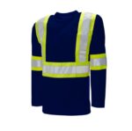 Long Sleeve Cotton Hi Vis T-shirt Navy