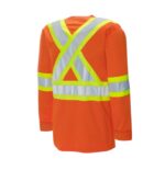 Long Sleeve Cotton Hi Vis T-shirt Orange Back