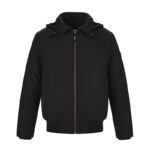 Canvas Bomber With Sherpa Lining Black Front