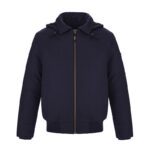 Canvas Bomber With Sherpa Lining Navy Front