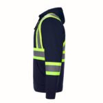 Hi Vis Pullover Hoode Navy Side