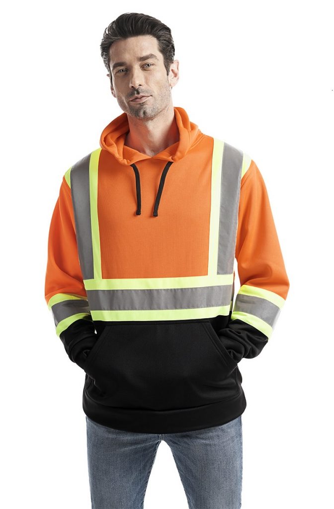 Pull à Capuche Haute Visibilité Pour Travailleurs - Sécurité, Bandes Réfléchissantes, Multiples Poches - Taille S à 2XL