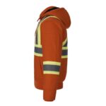 Sherpa Lined Canvas Bomber Jacket Orange Side