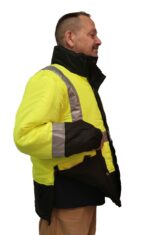 High Vis Reversible Jacket Lime Size Zipper
