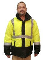 High Vis Reversible Winter Jacket Lime Front