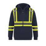 Hi Vis Hoodie Navy Front