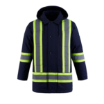 Hi Vis Cotton Canvas Parka Navy