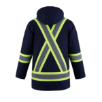 Hi Vis Cotton Canvas Parka Navy Back
