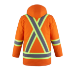 Hi Vis Cotton Canvas Parka Orange Back
