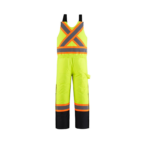 Hi Vis Insulated Overalls Lime Back